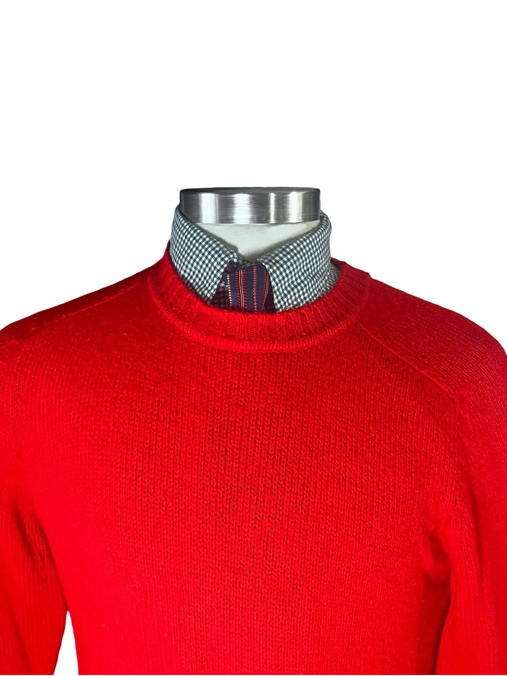 Vtg 80s Brian MacNeil Mens Red Crewneck Sweater Sz Med New Zealand Wool Blend